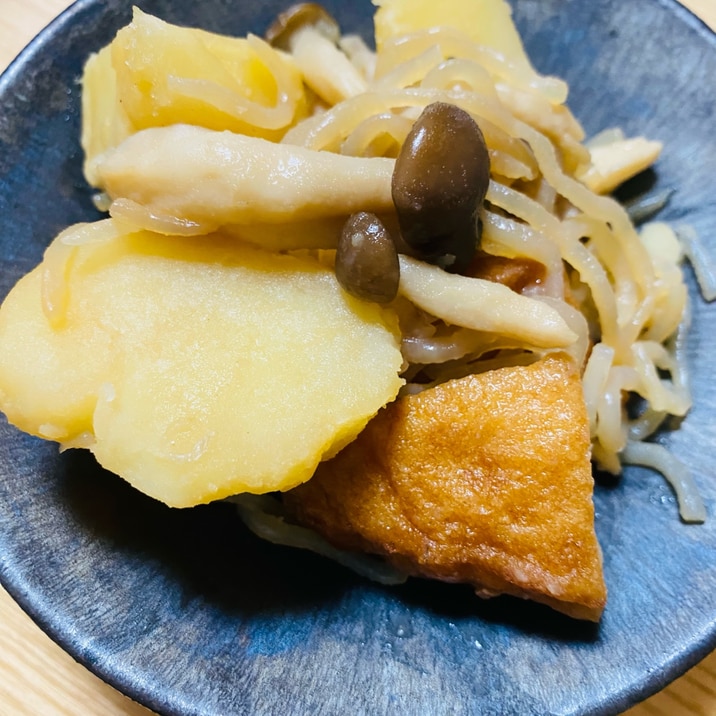 じゃがいもと玉ねぎ天の煮物